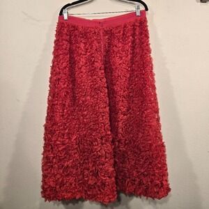 Maeve by Anthropologie Pink Floret Mesh Skirt Size US 14 Festival Maxi